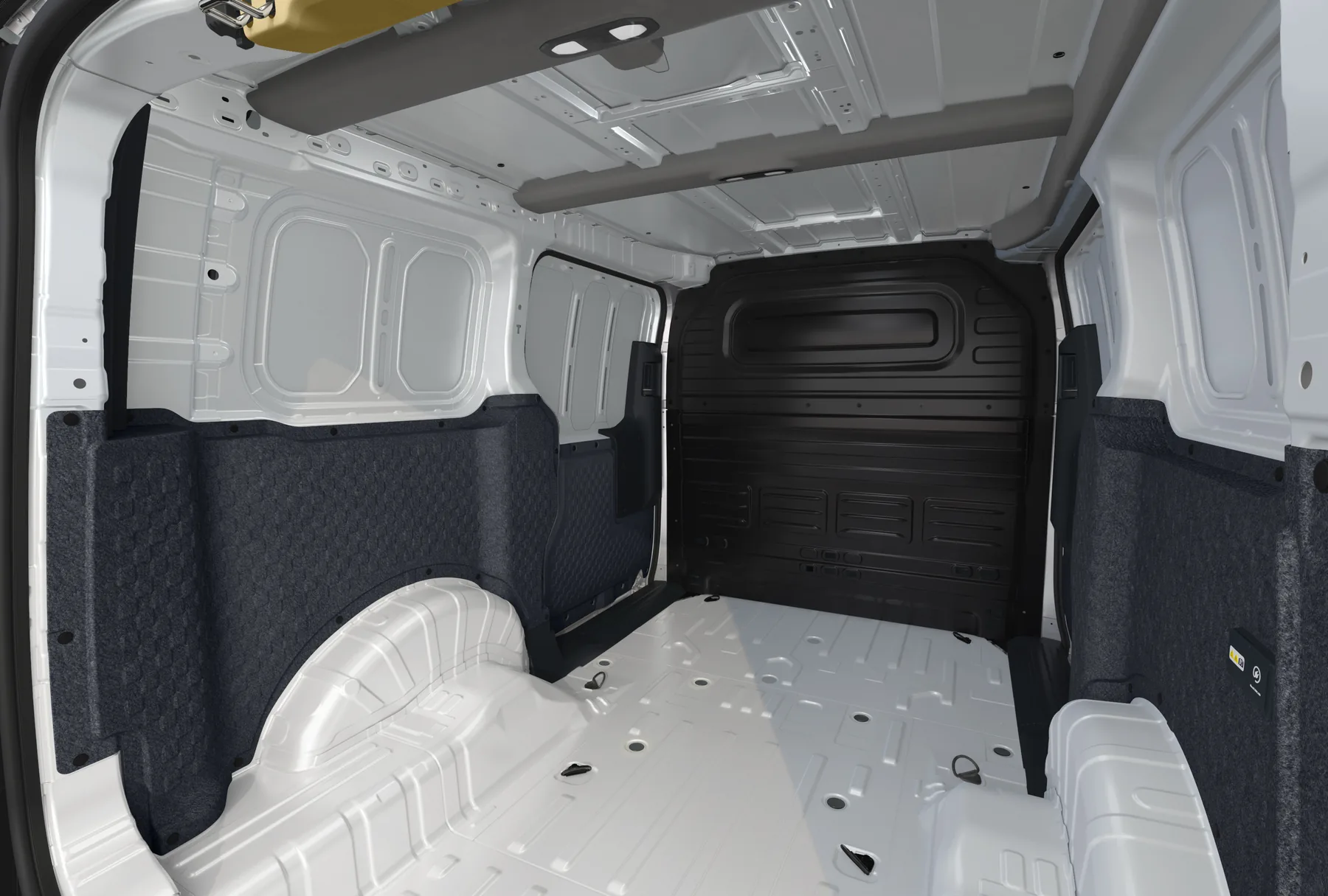 Leerer Laderaum des Kia PV5 Cargo mit Blick auf die Ladefläche